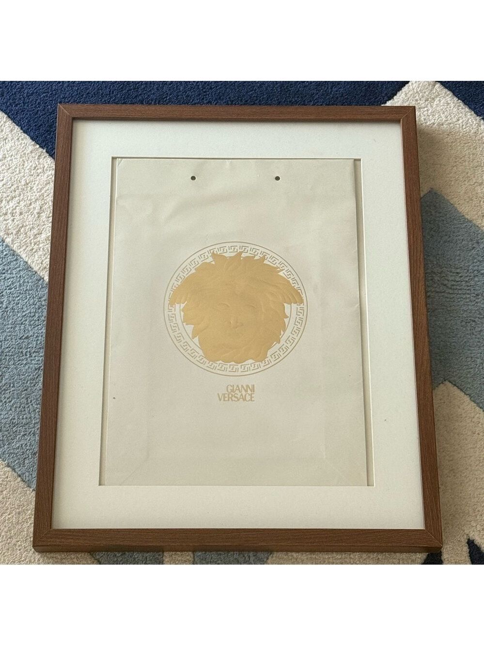 Gianni Versace Boutique White & Gold Framed Medium Shopping Bag Wall Art